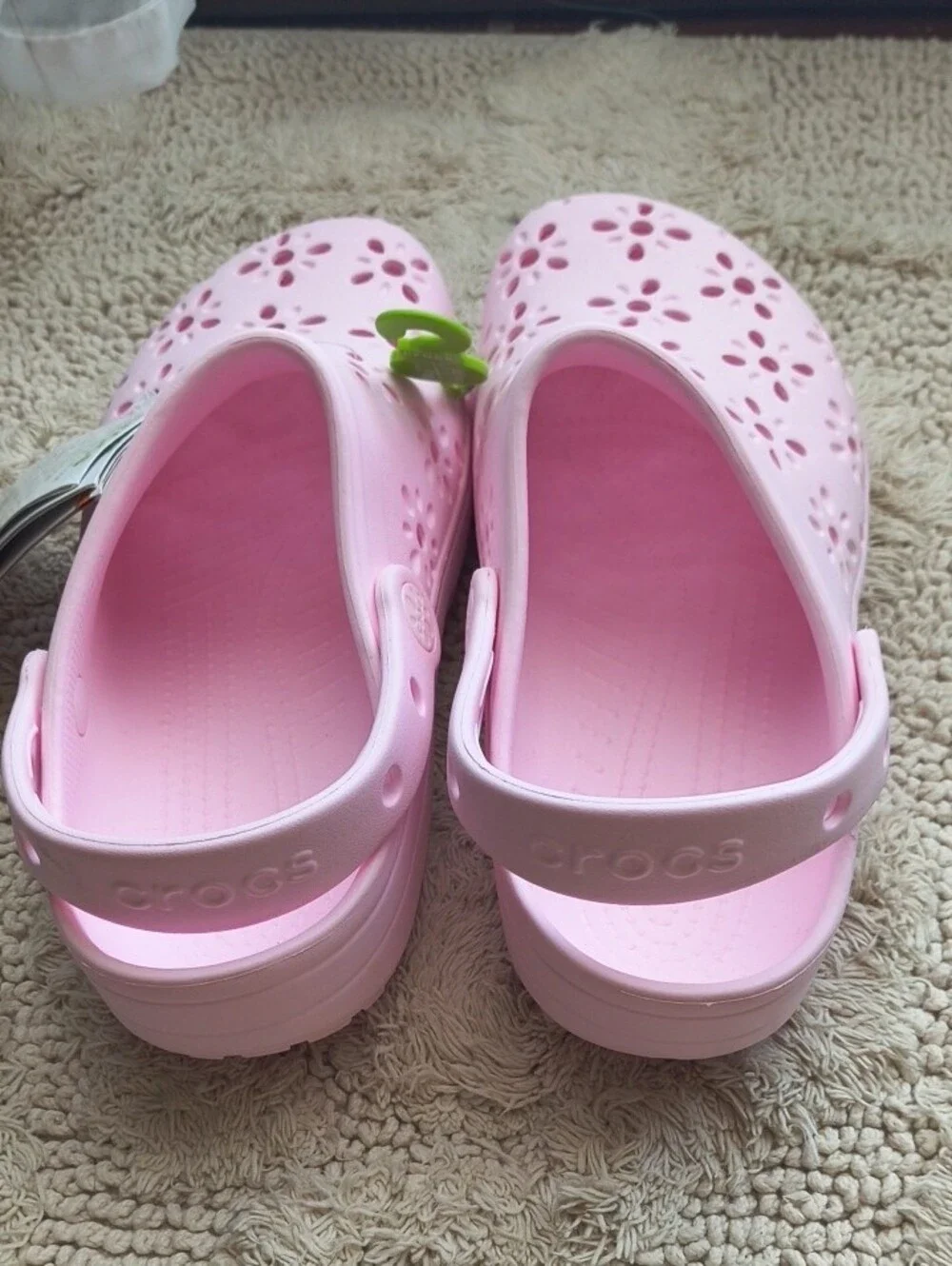CROCS Kids Floral Classic Clog in Light Pink